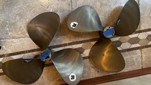 Pair of 3 blade nibral propellers by Michigan Wheel